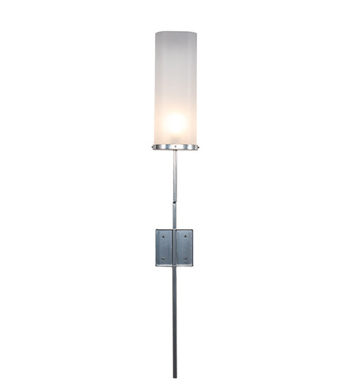 Meyda Lighting Ausband 7" Extreme Chrome Wall Sconce With Frosted Clear Contrail Mist Idalight Shade