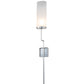 Meyda Lighting Ausband 7" Extreme Chrome Wall Sconce With Frosted Clear Contrail Mist Idalight Shade