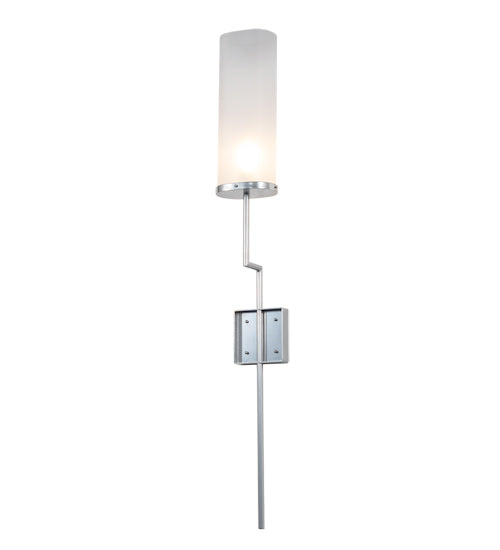 Meyda Lighting Ausband 7" Extreme Chrome Wall Sconce With Frosted Clear Contrail Mist Idalight Shade