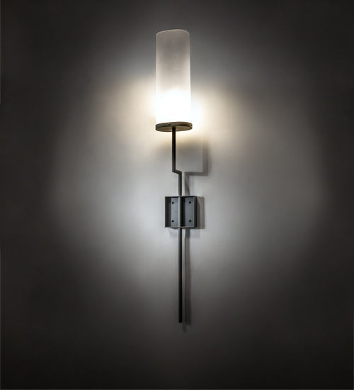 Meyda Lighting Ausband 7" Light Gray Wrinkle Wall Sconce With Contrail Mist Idalight Shade
