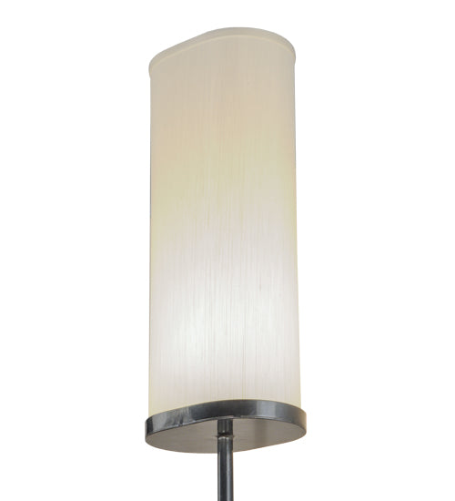 Meyda Lighting Ausband 8" Black Chrome On Nickel Wall Sconce With Eggshell Textrene Shade