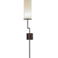 Meyda Lighting Ausband 8" Black Chrome On Nickel Wall Sconce With Eggshell Textrene Shade