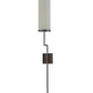 Meyda Lighting Ausband 8" Black Chrome On Nickel Wall Sconce With Eggshell Textrene Shade