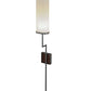 Meyda Lighting Ausband 8" Black Chrome On Nickel Wall Sconce With Eggshell Textrene Shade