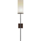 Meyda Lighting Ausband 8" Black Chrome On Nickel Wall Sconce With Eggshell Textrene Shade
