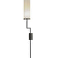 Meyda Lighting Ausband 8" Black Chrome On Nickel Wall Sconce With Eggshell Textrene Shade