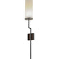 Meyda Lighting Ausband 8" Black Chrome On Nickel Wall Sconce With Eggshell Textrene Shade