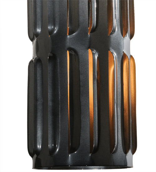 Meyda Lighting Ausband Turbine 7" Black Chrome Over Nickel Mini Pendant Light