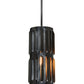 Meyda Lighting Ausband Turbine 7" Black Chrome Over Nickel Mini Pendant Light