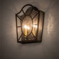 Meyda Lighting Austin 12" 2-Light Cortez Gold Wall Sconce With Clear Seeded Shade Glass