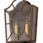 Meyda Lighting Austin 12" 2-Light Cortez Gold Wall Sconce With Clear Seeded Shade Glass