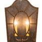 Meyda Lighting Austin 12" 2-Light Cortez Gold Wall Sconce With Clear Seeded Shade Glass