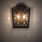 Meyda Lighting Austin 12" 2-Light Oil Rubbed Bronze Wall Sconce With Clear Rainstone Idalight Shade