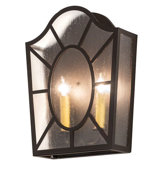 Meyda Lighting Austin 12" 2-Light Oil Rubbed Bronze Wall Sconce With Clear Rainstone Idalight Shade