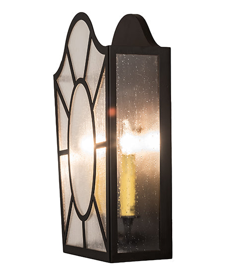 Meyda Lighting Austin 12" 2-Light Oil Rubbed Bronze Wall Sconce With Clear Rainstone Idalight Shade