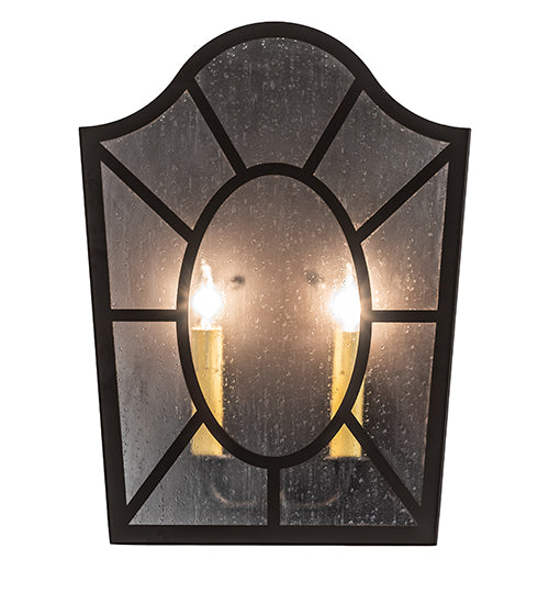 Meyda Lighting Austin 12" 2-Light Oil Rubbed Bronze Wall Sconce With Clear Rainstone Idalight Shade