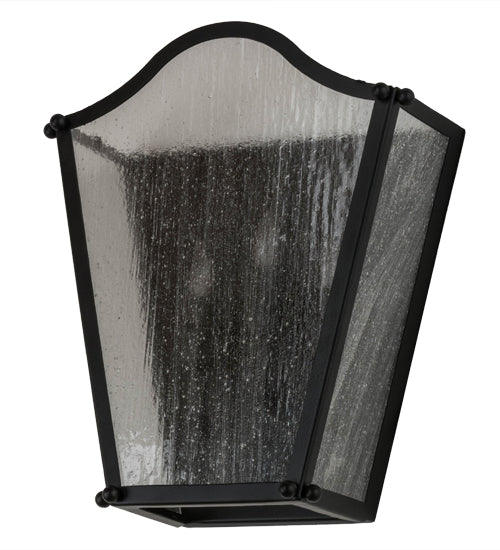 Meyda Lighting Austin 12" 3-Light Blackwash Wall Sconce With Clear Seeded Shade Glass
