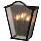 Meyda Lighting Austin 12" 3-Light Blackwash Wall Sconce With Clear Seeded Shade Glass