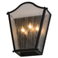Meyda Lighting Austin 12" 3-Light Blackwash Wall Sconce With Clear Seeded Shade Glass