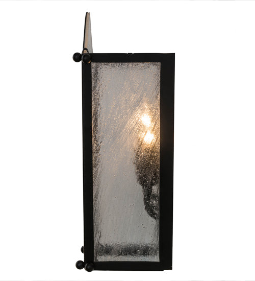 Meyda Lighting Austin 12" 3-Light Blackwash Wall Sconce With Clear Seeded Shade Glass