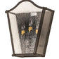 Meyda Lighting Austin 12" 3-Light Coffee Bean Wall Sconce With Clear Seeded Shade Glass