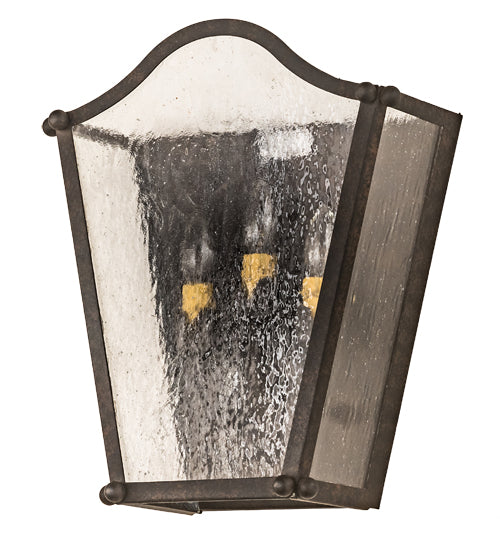 Meyda Lighting Austin 12" 3-Light Coffee Bean Wall Sconce With Clear Seeded Shade Glass