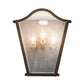 Meyda Lighting Austin 12" 3-Light Coffee Bean Wall Sconce With Clear Seeded Shade Glass