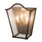 Meyda Lighting Austin 12" 3-Light Coffee Bean Wall Sconce With Clear Seeded Shade Glass