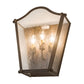 Meyda Lighting Austin 12" 3-Light Coffee Bean Wall Sconce With Clear Seeded Shade Glass