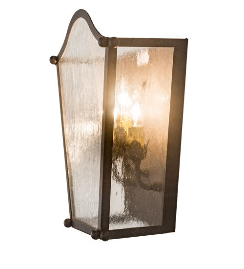 Meyda Lighting Austin 12" 3-Light Coffee Bean Wall Sconce With Clear Seeded Shade Glass