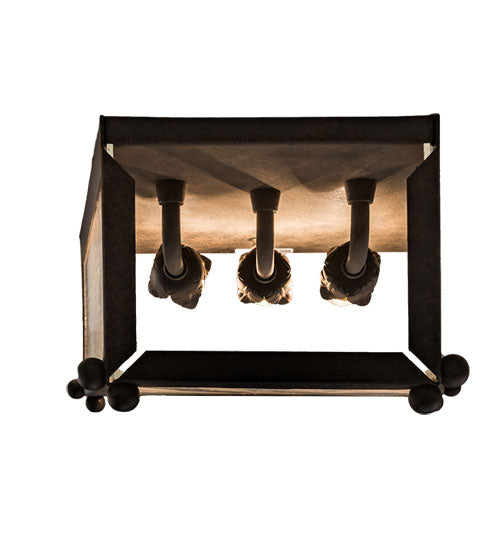 Meyda Lighting Austin 12" 3-Light Coffee Bean Wall Sconce With Clear Seeded Shade Glass