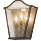 Meyda Lighting Austin 12" 3-Light Coffee Bean Wall Sconce With Clear Seeded Shade Glass