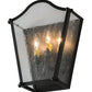 Meyda Lighting Austin 12" 3-Light Copper Rust Wall Sconce With Clear Seeded Shade Glass
