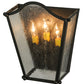 Meyda Lighting Austin 12" 3-Light Copper Rust Wall Sconce With Clear Seeded Shade Glass