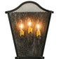 Meyda Lighting Austin 12" 3-Light Copper Rust Wall Sconce With Clear Seeded Shade Glass