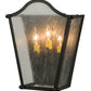 Meyda Lighting Austin 12" 3-Light Copper Rust Wall Sconce With Clear Seeded Shade Glass