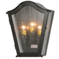Meyda Lighting Austin 12" 3-Light Timeless Bronze Wall Sconce With Clear Seeded Shade Glass