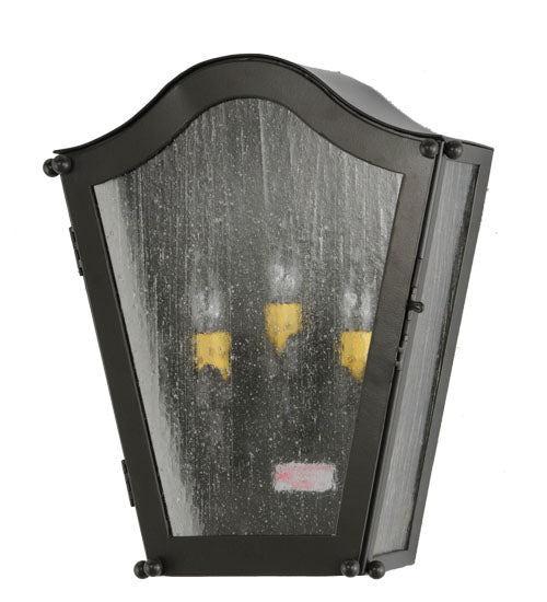 Meyda Lighting Austin 12" 3-Light Timeless Bronze Wall Sconce With Clear Seeded Shade Glass