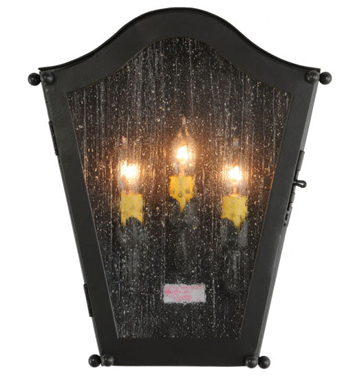 Meyda Lighting Austin 12" 3-Light Timeless Bronze Wall Sconce With Clear Seeded Shade Glass