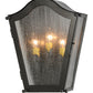 Meyda Lighting Austin 12" 3-Light Timeless Bronze Wall Sconce With Clear Seeded Shade Glass