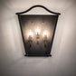 Meyda Lighting Austin 15" 3-Light Blackwash Wall Sconce With Clear Shade Glass