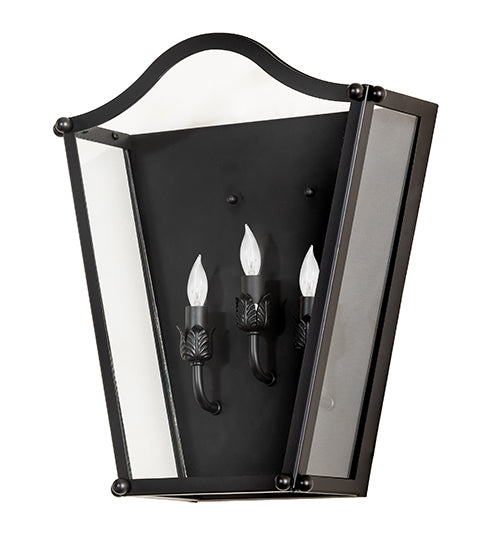 Meyda Lighting Austin 15" 3-Light Blackwash Wall Sconce With Clear Shade Glass