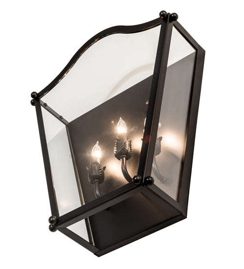 Meyda Lighting Austin 15" 3-Light Blackwash Wall Sconce With Clear Shade Glass