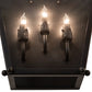 Meyda Lighting Austin 15" 3-Light Blackwash Wall Sconce With Clear Shade Glass