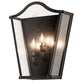 Meyda Lighting Austin 15" 3-Light Blackwash Wall Sconce With Clear Shade Glass