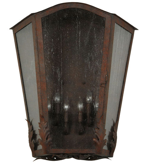 Meyda Lighting Austin 26" 6-Light Cajun Spice Wall Sconce With Clear Seeded Shade Glass