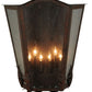 Meyda Lighting Austin 26" 6-Light Cajun Spice Wall Sconce With Clear Seeded Shade Glass