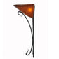 Meyda Lighting Autumn Moon 18" 2-Light Black Wall Sconce With Amber Mica Shade Glass