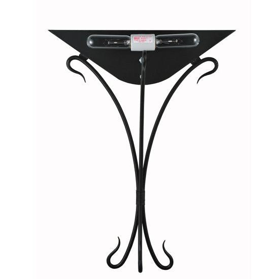 Meyda Lighting Autumn Moon 18" 2-Light Black Wall Sconce With Amber Mica Shade Glass