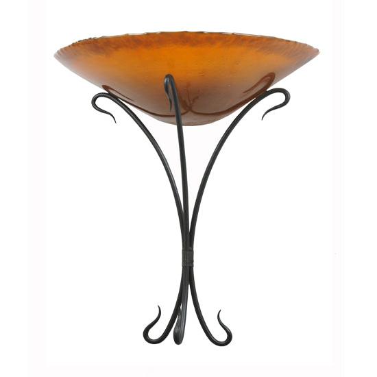 Meyda Lighting Autumn Moon 18" 2-Light Black Wall Sconce With Amber Mica Shade Glass